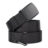 Drizzte 59'' Plus Size Long Men's Military Duty Web Nylon Belt Plastic Buckle Black