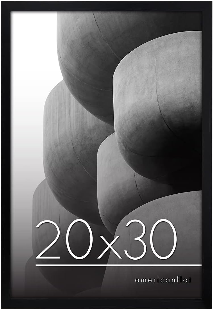 Photo Albums, Frames & Accessories - Americanflat 20x30 Poster Frame in Black - Thin Border Photo Frame with Polished Plexiglass - Horizontal and Vertical Formats for Wall