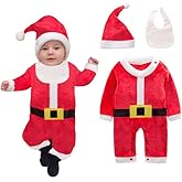 AGQT Baby Boys and Baby Girls Christmas Santa Claus Costumes Size 0-24 Months