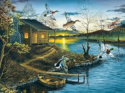 Amazon Com 20x26 Inch Rhinestone Cross Stitch Cabin In Woods Diy