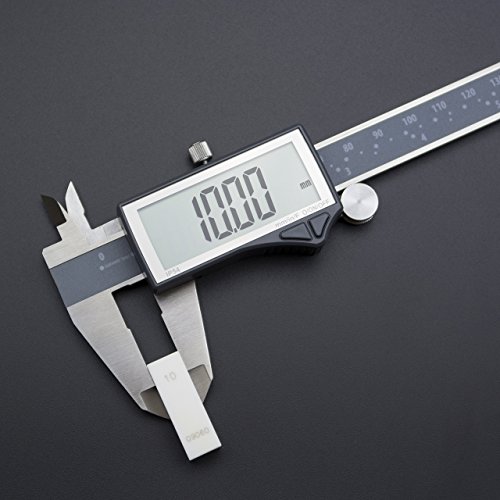 Clockwise Tools DCLR-0605 Electronic Digital Caliper Inch/Metric/Fractions Conversion IP54 Protection 0-6 Inch/150 mm Stainless Steel Body Super Large LCD Screen Auto Off Featured Measuring Tool (Cert
