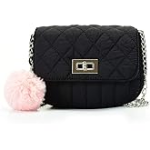 JSTRIVE Cute Purses for Teen Girls Gifts, Small Purse and Quilted Crossbody Bags for Women with Chain, Nylon