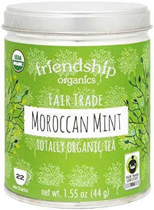 Friendship Organics Organic Green Tea with Spearmint and Peppermint - 22 tagless sachets