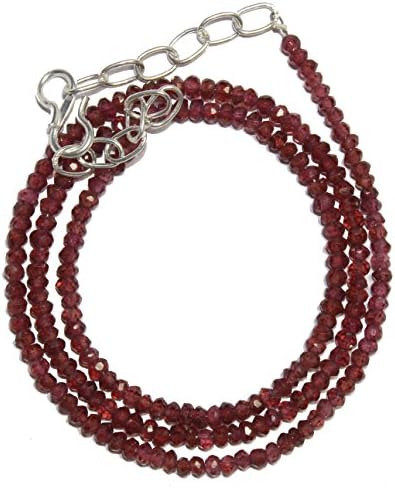 39 Carat 16" 2.5 to 3 mm Fabulous Natural Faceted Garnet Beads Necklace 5A1Z3