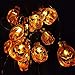 Halloween Pumpkin String Lights Eurus Home 20 ft 30 LED Halloween Lights | Solar Powered Pumpkin Lights with 8 Lighting Modes Jack-O-Lantern Decorative Lights for Indoor Outdoor Halloween Party IP65