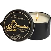 LUXMASA Low Temperature Pure Natural Soybean Oil Candle Massage Wax, Home Scented Aromatherapy Candle for Body Treatment and Skin Moisturizing Jasmine Scent 2.35 OZ