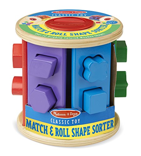 Melissa & Doug Match and Roll Shape Sorter - Classic Wooden Toy