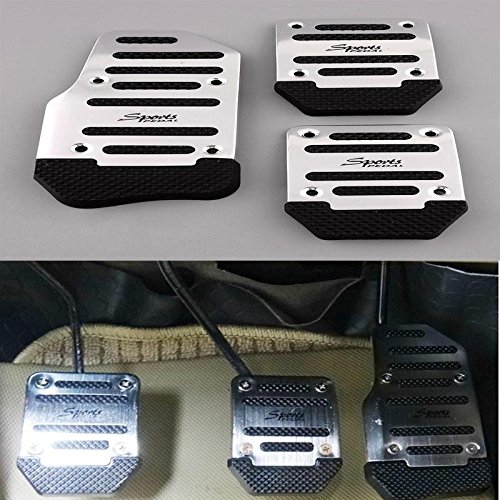 Alician Universal Nonslip Clutch Brake Gas Car Pedal Plate Set for Manual/Automatic Catch Car red Automatic