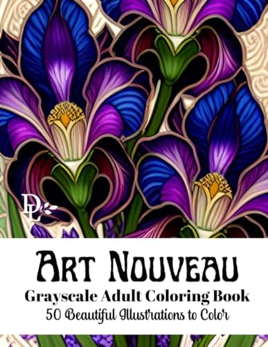 Whimsical Gardens 50 Exotic Flowers in Art Nouveau Grayscale