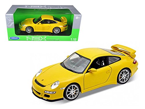 Porsche 911 (997 ) GT3 Yellow 1/18 Car Model by Welly