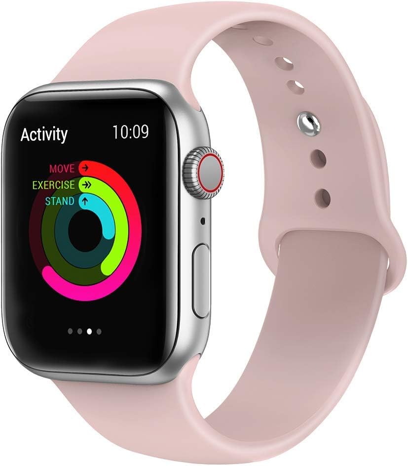 Replacement Strap Compatible with Apple Watch Strap 44mm 42mm 40mm 38mm, Soft Silicone Strap Replacement Bracelet Strap for iWatch Series 5/4/3/2/1