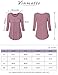 Vinmatto Women's 3/4 Sleeve Scoop Neck Front Pleated Tunic Top