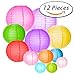Paxcoo 12 Pack Paper Lanterns with Assorted Colors and Sizes