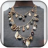 RELOVET Vintage Style Charm Necklace Set Layered Gold Chain with Crystal and Pearl Heart Beaded Pendant Boho Long Chain Necklace for Women