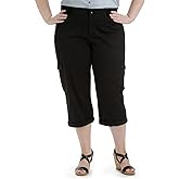 Lee Womens Plus Size Relaxed Fit Austyn Knit Waist Cargo Capri Pant