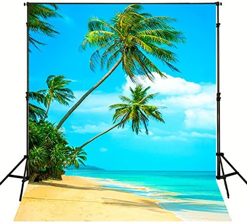 6.5x10ft Beach Backdrop Wedding Studio Props Photos Thick Cloth Seaside Blue Sky Seawter Sandy Hawaiian Style about New Material