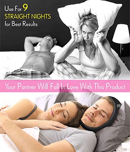 Anti Snoring Chin Strap | Best Snoring Solution and Anti Snoring Devices | Snoring Chin Strap | Snore Stopper | Stop Snoring Sleep Aid for Men and Women | 4 Nose Vents Free | Snore Chin Strap (Black) - Thumbnail 4