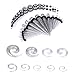 BodyJ4You Gauges Kit Glitter Spiral Tapers and Plugs 14G-00G Stretching Kit - 54 Pieces