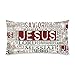InterestPrint Vintage Jesus Religious Bible Verse Pillow Cover Case with Zipper, Rectangle Pillowcase Home Decor for Bedroom Sofa, King Size 20x36 Inch