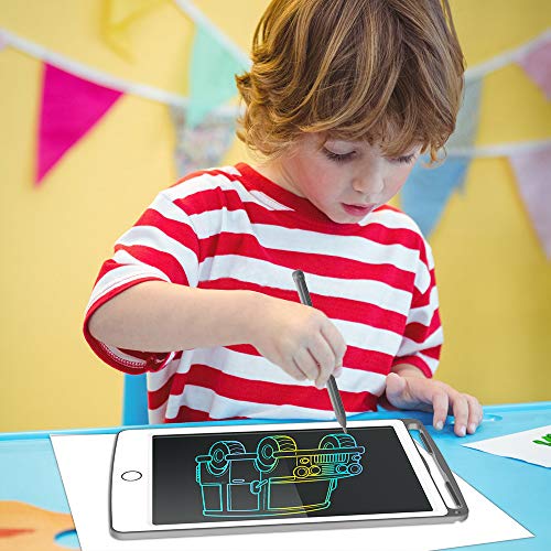 Tecboss LCD Writing Tablet Colorful Screen, Erasable Electronic Digital Drawing Pad Doodle Board, Gift for Kids Adults Home School Office (Gray, 8.5 inch) - Thumbnail 4