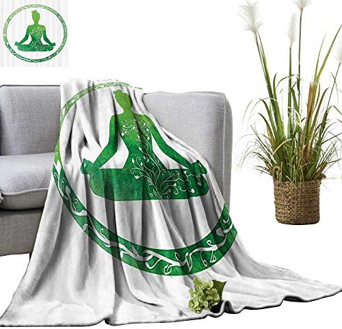 YOYI Polyester blanketoman in Circle Frame Activity Flexibility Gymnastics Plant Greenery Training Cozy and Durable 60"x78"