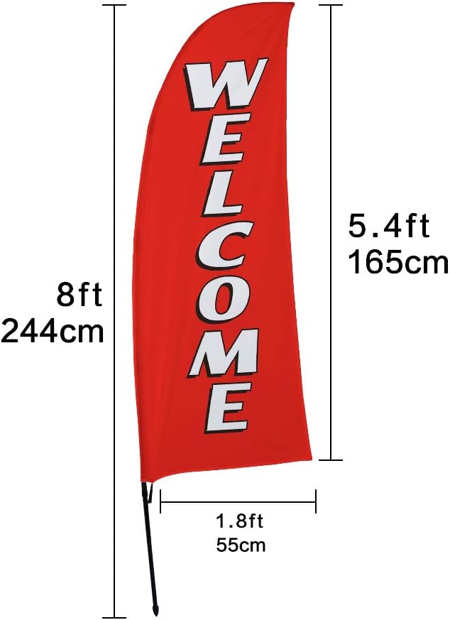 Welcome Swooper Flag & Pole Kit for Festivals and Events Garden Banner, Yard Decorations or Commercial Advertising Display - Image 3