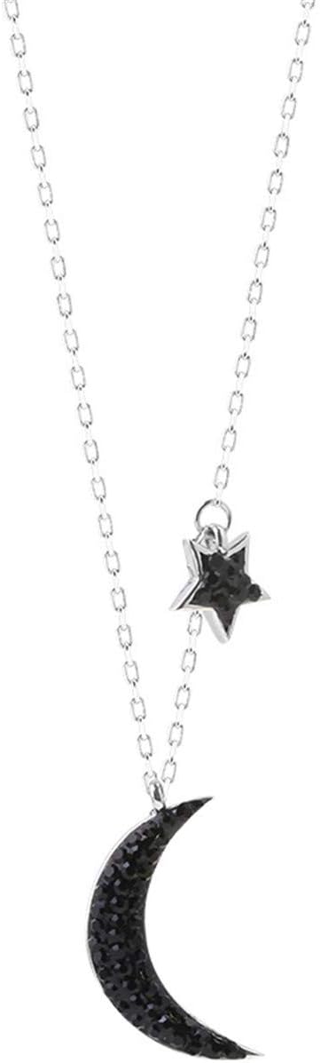 BEAUTYCHOU Necklace s925 sterling silver black star necklace female moon simple generous clavicle chain
