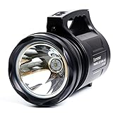 Eornmor High Powerful Rechargeable Flashlight 15000mAH Outdoor Ultra Bright Handheld Spotlight Portable LED Searchlight Torch Light Lamp with 3 Light Mode