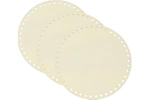 PATIKIL 3Pcs Crochet Basket Base, 8 Inch Round Basket Bottoms Shaper Blank Wooden Base Bag Making Supplies Weaving Knitting K