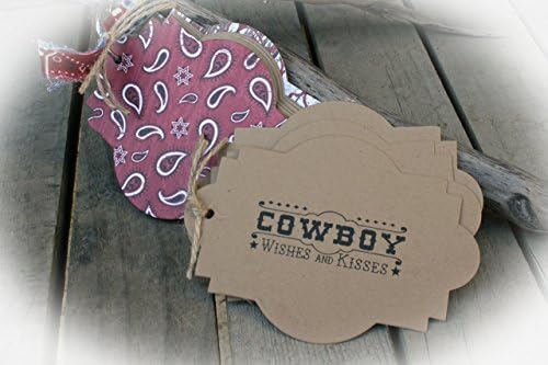 Cowboy Baby shower - Wishes and Kisses for the little Cowboy- 25 to 100 tags available in tagbook. Western styling and will include Jar tag and unframed 8 x 10 sign for wishing station