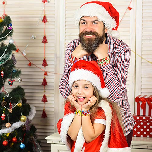 image for OKROSTOY 48 Pcs Christmas Slap Bracelets Bulk Slap Wrist Bands with Sa