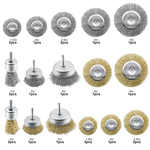 22pcs Wire Wheel Brush Set, Die Grinder Wire Brush for Drill, 1/4