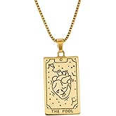 Tarot Card Necklace For Women - 18K Gold Plated Spiritual Pendant - Waterproof Anti-tarnish - Astrology Necklace - Mystic Jewelry Gift