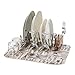 InterDesign Compact Kitchen Dish Drainer Rack for Drying Glasses, Silverware, Bowls, Plates - Amber/Bronze