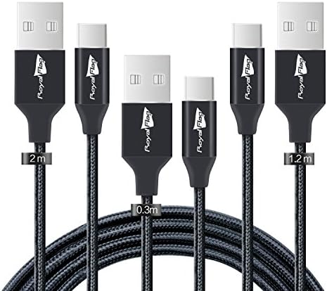 Royal Flag [3-Pack:6.6FT 4FT 1FT] USB Type C Cable Sync Charge Data Braided Cable USB C To USB Cord For LG G5 V20, Nexus 6P 5X, Lumia 950XL Google Pixel, Macbook Oneplus Huawei HTC