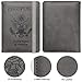 WALNEW Passport Holder for Travel, RFID Passport Cover Wallet for Women Men, PU Leather Passport Book Card Holder Case with Pen, Travelling Essentials for Flying