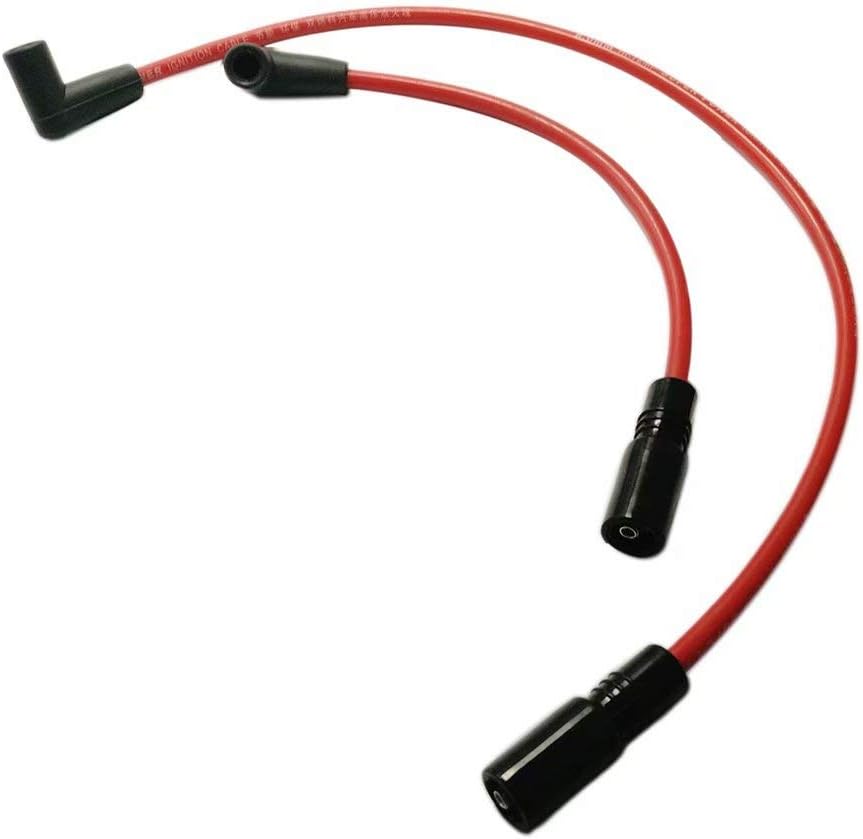 DEEPSOUND Spark Plug Wires for 10.4mm 10mm Harley Davidson Big Twin 9919 FXD Dyna Softail Red