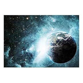 Earth Surrounded by Shades of Blue Galaxies Wall Mural