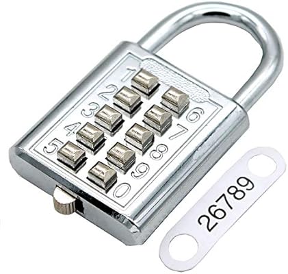 10 Digit Button Combination Padlock 5 Digit Lock Mechanism Blind