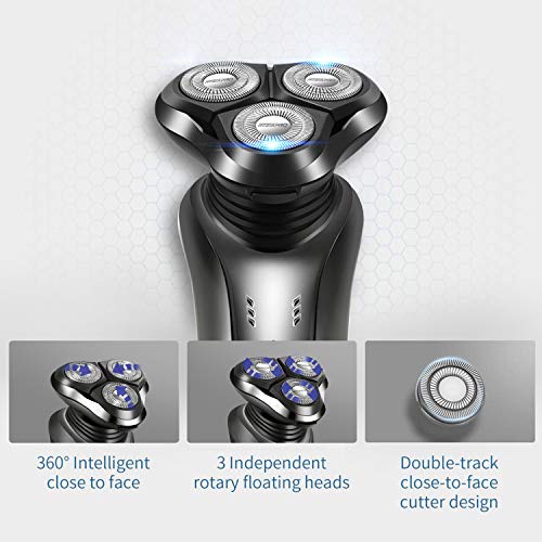 Electric Razor for Men 4 in 1 Rotary Shavers Cordless Waterproof USB Fast Charging Wet/Dry Electric Shaver Includes Hair Clippers and Nose Hair trimmer - Thumbnail 2