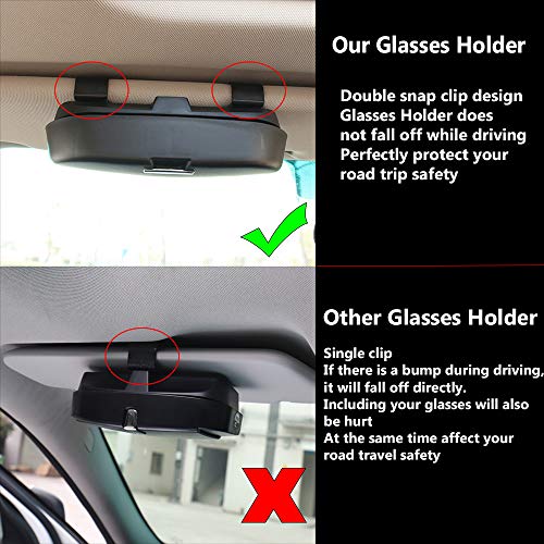 HOLDCY Car Glasses Holder Sun Visor Clip - Eye Sunglasses Storage Holder Box - Automotive Accessories ABS 1Pcs Apply to All Car Models (Black)