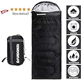 FUNDANGO Sleeping Bag Adults/Kids Lightweight Rectangular/Mummy Compact Waterproof Portable Cool Weather Season Sleeping Bags for Camping Backpacking Hiking