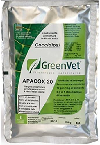 GreenVet Apacox 20 100gr, treatment against coccidiosis in all its forms