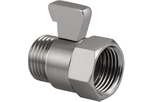 Hsmhose Shower Shut Off Valve, Shower Flow Control Valve,Soild Brass Flow Pressure Regulator for Handheld Shower Head G1/2 Brushed Nickel