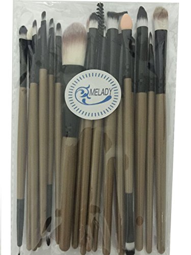 MELADY20pcs Multi-function Gold+Black Pro Cosmetic Powder Foundation Eyeshadow Eyeliner Lip Makeup Brushes Sets