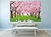 GREAT ART Photo Wallpaper – Cherry Blossom – Picture Decoration Spring Tree Avenue Nature Japan Landscape Sakura Bloom Tokyo Flowers Image Decor Wall Mural (82.7x55.1in - 210x140cm)