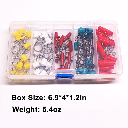 SUPERTHEO Fishing Swivels Duo Lock Line Sinker Slides Hook Shank Clip Connector Swivels Pack of 50pcs
