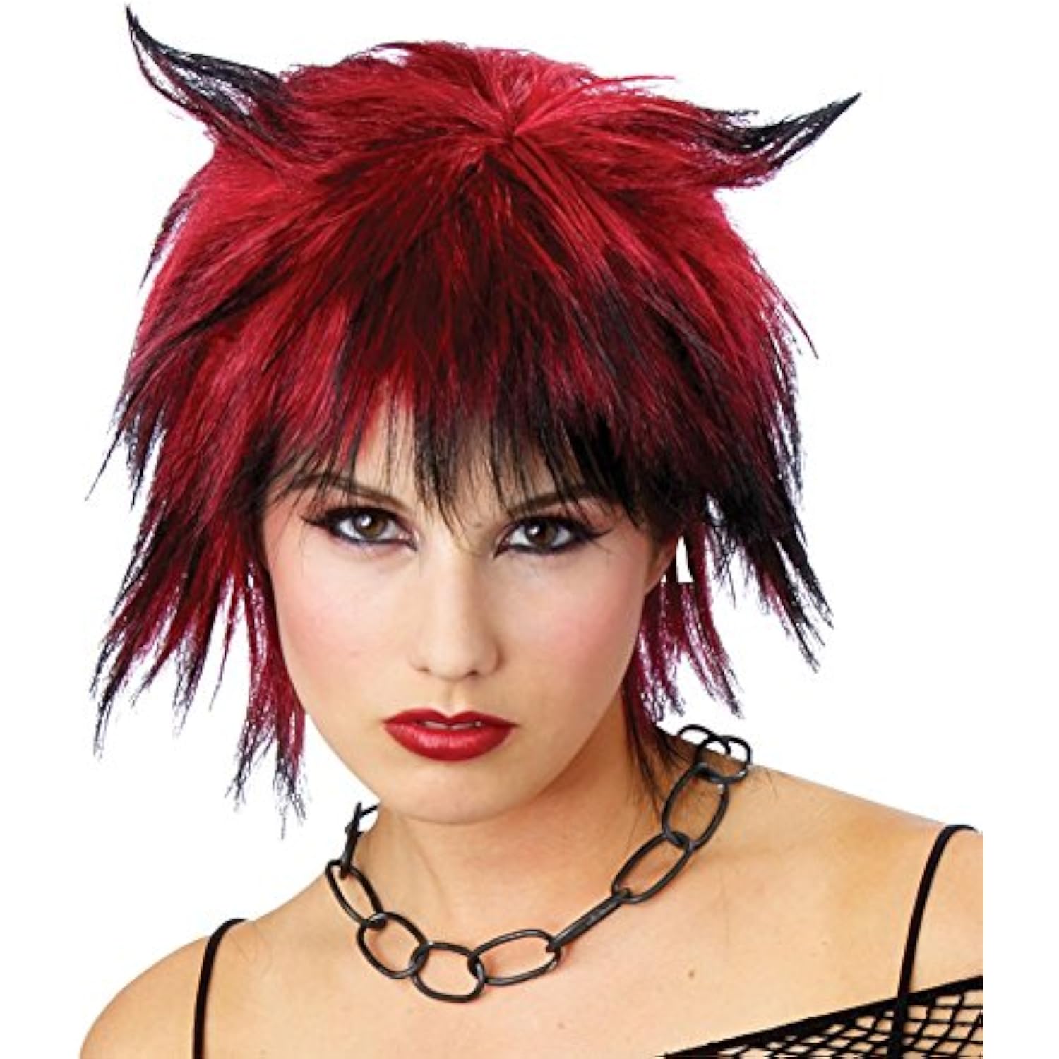 Devilish Shag Wig - Black/Red - One Size - Adult Wig 