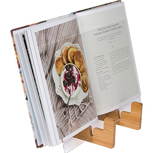 Cookbook Stand & Book Holder - 2-in-1 Kitchen Book Stand for Cookbooks or iPad Stand For Kitchen. Suitable for iPad and iPad mini, Surface & Other 7-12 Inch Tablets