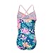 Girls One Piece Swimsuits Hawaiian Ruffle Swimwear Beach Bathing Suit Blue Size 8/8t